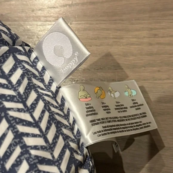 Boppy Blue and White Nursing Pillow - Picture 3 of 5